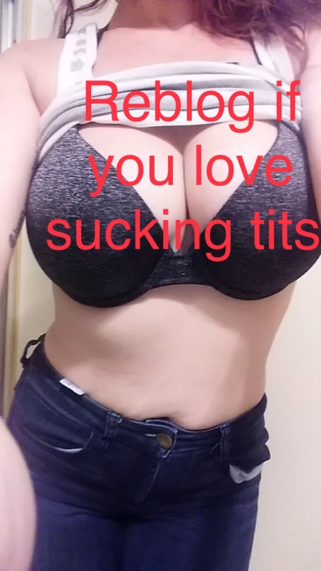 dannydd87:  boobietributepage:  crazy-tweaker:     Love sucking them!!   @hotjugs4u 😏😏