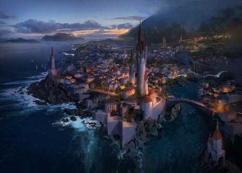 seaside castle  J.C Park www.artstation.com/artwork/okmQL