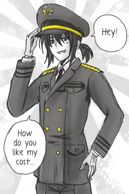 ahikuboruchi:  Drop your pants, everybody! Nezumi is wearing a uniform! &gt;o&lt;