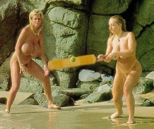 Busty Dusty and Danni Ashe playing cricket on a Boob Cruise? This may be the first