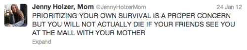 trugazi:jennyholzermom’s departure from twitter & other great injustices of the 21st century