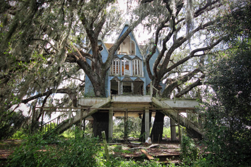 treehauslove:  Abandoned Victorian Tree House. A two-story replica of a Victorian-style home which also goes by the name of ‘Honky Ranch’. Located in South East Florida, USA.   I’ve been there :)