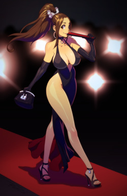 robscorner:  Golden Globes~ Fullbody Celshaded Commission for Genshifox of Mai at the red carpet premier of Fatal Fury: The Motion Picture. Very descriptive, I know.