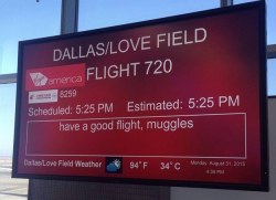 buzzfeed:  For years, Steve Freitag and his San Francisco Virgin America gate crew coworkers have been having a bit of fun with the messages on the gate signs. [x]