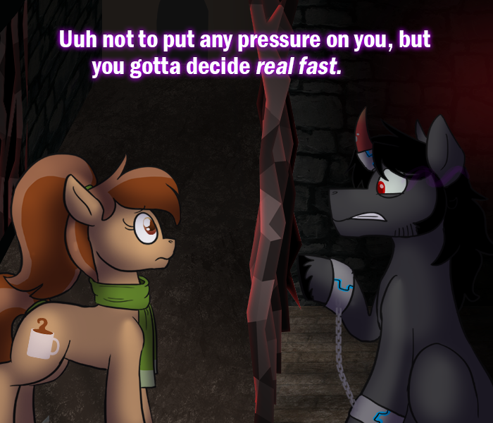 ask-king-sombra:NO PRESSURE, THO&amp;*$Y##%#%HE DIDN’T SAY TOFFEE WALK OR COPY