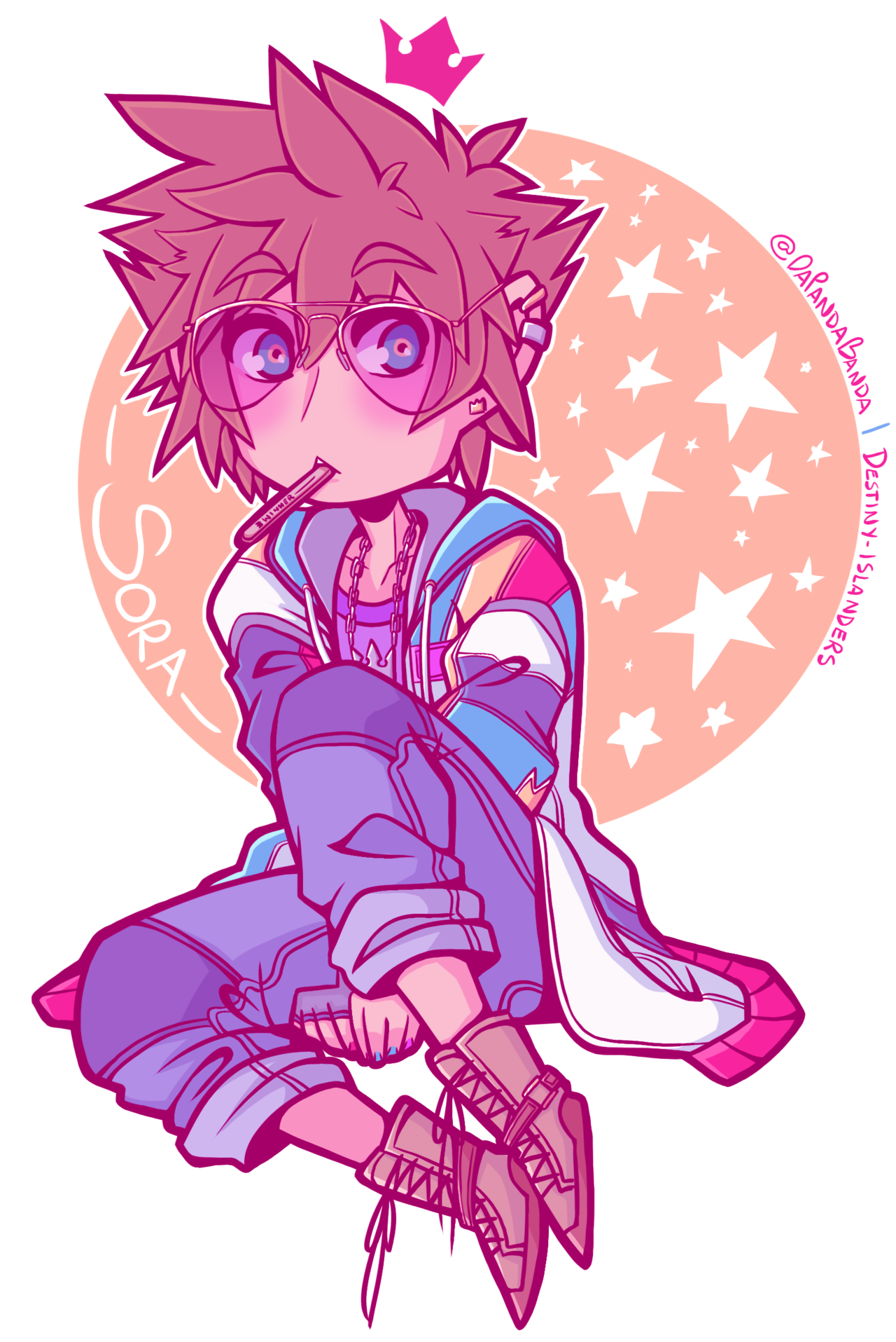 destiny-islanders: Sometimes, you just have to doodle a sunshine boy in a tacky windbreaker