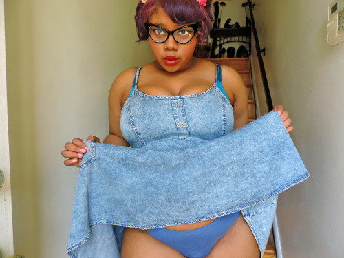 afatblackfairy:Boop I’m so cute~ &lt;3Dress: Forever 21Glasses: EtsyHeadband: Forever 21