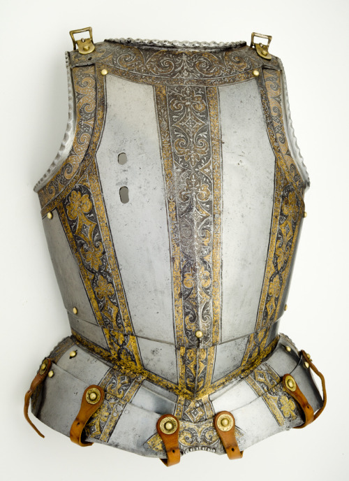 Gold etched breastplate from the armor of Stephanus Doria, Augsburg, Germany, dated 1551.from The Wo