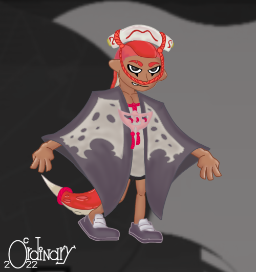 Un Concepto Que Hice De Big Man De Splatoon 3 Como Si Fuera Un Octoling, Cambiando Sus Aletas Por Un