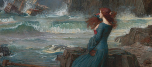 delightsdelirium:behold, the sea. into the surf, foals / miranda — the tempest, john william waterho