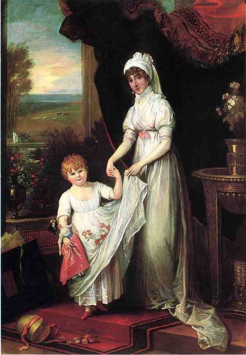 Mrs. Thomas Keyes and Her Daughter, 1806, Benjamin WestMedium: oil,canvashttps://www.wikiart.org/en/