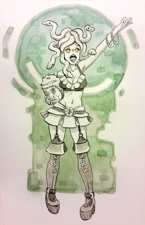 Inktober day 8: A Gorgon Pop Star!