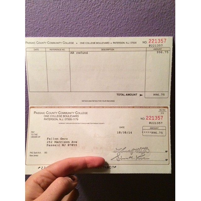The glorious day your refund check from school comes because the government knows