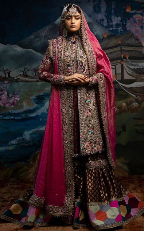 Bridal fashions by Fahad Hussayn (click to enlarge and see names)