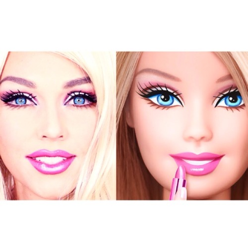 Here’s how to turn yourself into a real life Barbie doll, watch this it’s kinda fun: htt