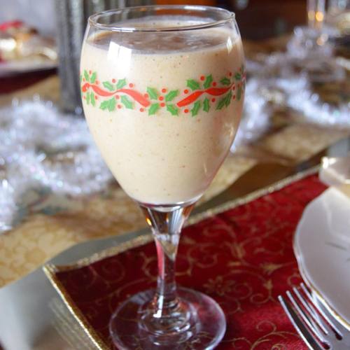 My aunt and I made this raw vegan eggnog and were surprised at how delicious it was! I never enjoyed