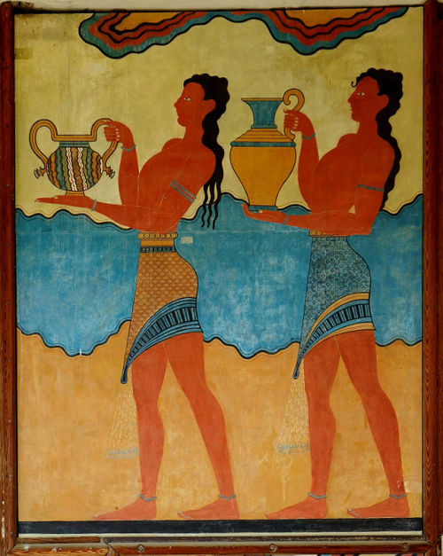 my-name-is-apollo:last-of-the-romans:Minoan Frescoes from the Palace of Knossos.Beauty!