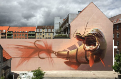 itscolossal:  More: Playful New Murals and Paintings by ‘Wes21′ Fuse Technology, Humor, and the Natural World