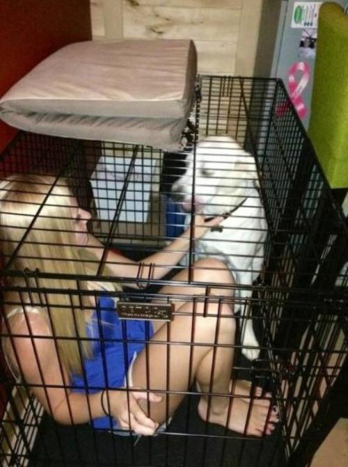 degradeabledog2: masterofmasopiggy: I wish she would be raped in the cage by that Doggo! Woof woof M