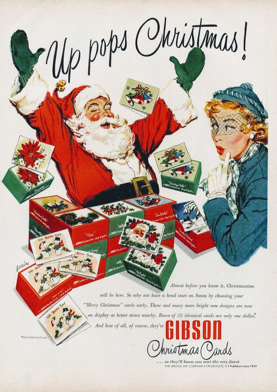 The Gibson Art Company Christmas Cards - 1952