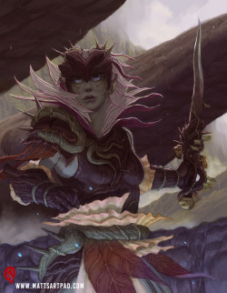 mattlaraart:  Tackling my Sylvari Guardian after finishing her reference sheet a while back. Study and illustration just to get a better sense of her character, design and where everything goes.  