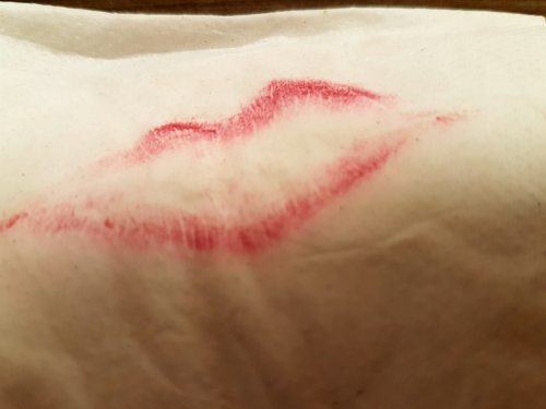 Imprint of my cock sucking, ass eating lips.