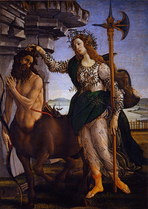 Pallas and the Centaur by Sandro Botticellic. 1482tempera on canvasUffizi Gallery