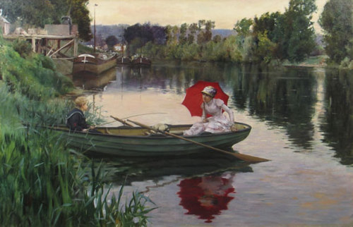 ladygiorgiana:JULIUS LEBLANC STEWART (1855-1919) Quiet Day on the Seine, 1880 