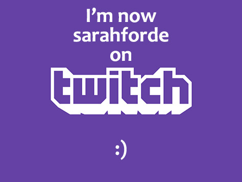 New twitch name! I stream mostly my art but occasionally I do stock work on it, too. :) 