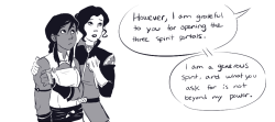 l-a-l-o-u:   Tale of Three Mothers - Part Two (Part One)  My current obsession has been to think of possible theories for a Korrasami kid, and this is the best one I’ve come up with so far.  make so much sense~ &lt;3 &lt;3 &lt;3