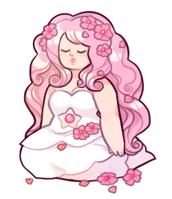 sergle:transparent rose quartz with some of her moss blossoms. ❤