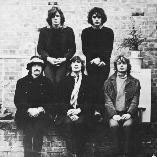 All five members of Pink Floyd, 1968.