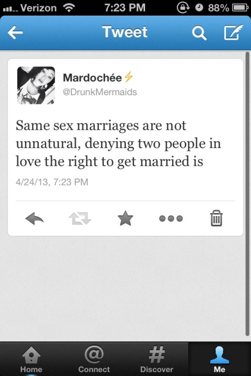 sinderelladeville:  Marriage is a human right, not a heterosexual privilege. ✊