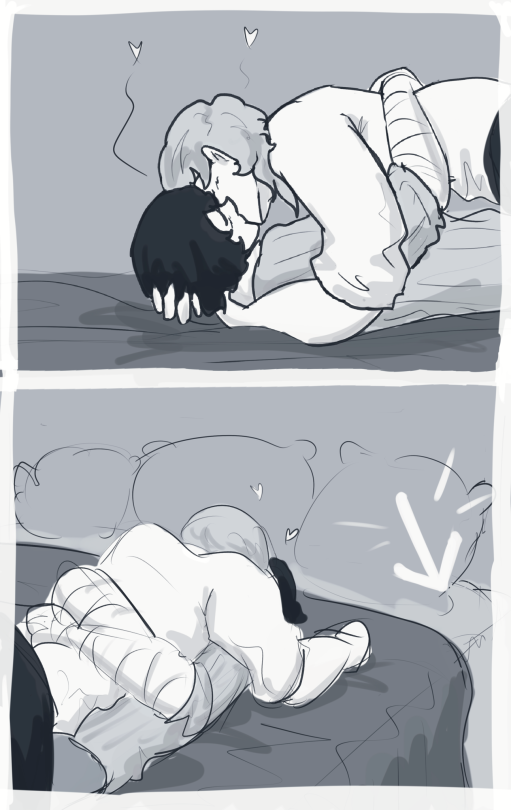 {rolling Over In Bed, Switching Positions During A Kiss} Make Them Fall Over The Bed, Hehehe