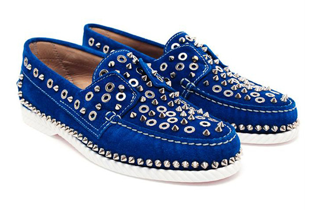 - Chrisitian Louboutin studded suede boat shoes…