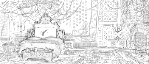 OTGW Chapter Six: Adelaide&rsquo;s House (Bedroom Area)Background Layout - Jim SmithBG Color/CU 