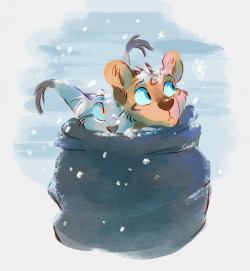 finchwingart:  some winter burritos