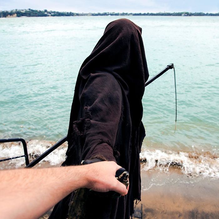 archiemcphee:  Meet The Swim Reaper, death taking an extended holiday on the beaches