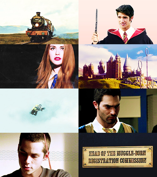 agentotter:cavelupus:teen wolf au meme ₪ one at hogwarts: 1/1These are dark times at Hogwarts School