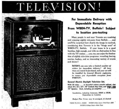1949 when the only TV in Canada came from American border stations.