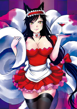 league-of-legends-sexy-girls:  Maid Ahri by AyaYanagisawa