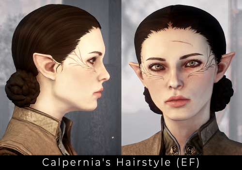 Updated my Herald of Hairdos mod to include a better version of Calpernia’s hairstyle for EF and als