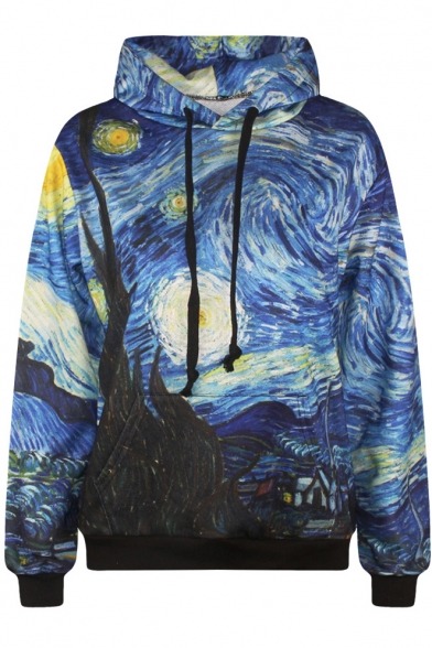 Porn Pics andybhaloe:  Print Long Sleeve Hooded Sweatshirt