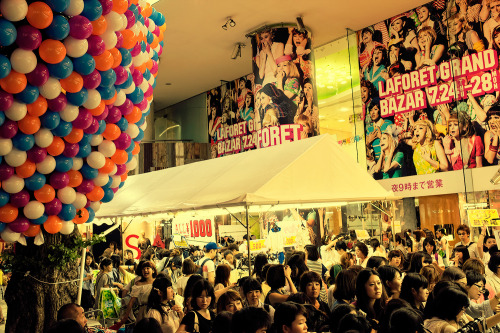 LaForet Grand Bazar on Saturday night. Grand Bazar is a massive sale that happens twice a year at Ha