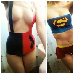 therealkendrajames:  New Harley and Super Girl from @ShhhCouture. #latex #cosplay #costumes #fetish 