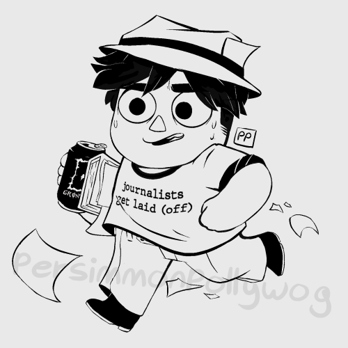 commission for @basedsnax’s journalist oc!! he’s a neat lil dude :>