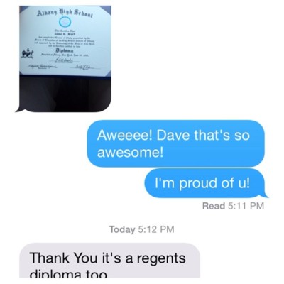 “It’s a Regents Diploma too” #textoftheday! #davebyrd… 🏆🏆🏆