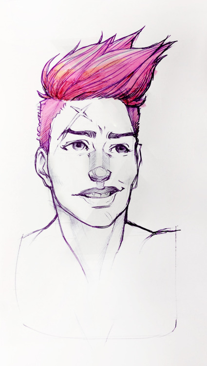 amy-draws:Drew a Zarya in my notebook at work and then cleaned it up with Photoshop. The hair is pin