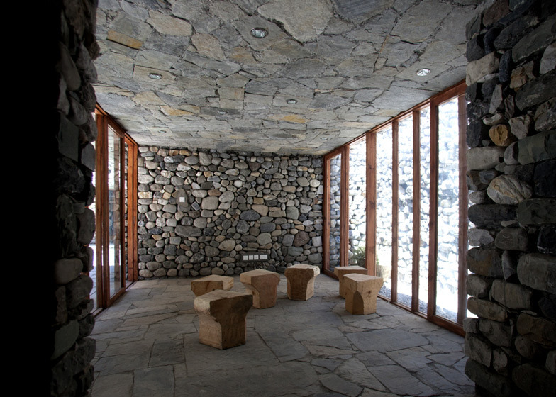 throughjo:  on surfaces covered with stone… a radio broadcasting station by Archium