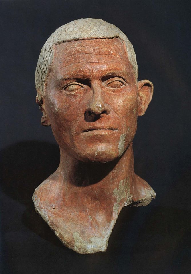 givemesomesoma:Etruscan terracotta head of a man Manganello, Cerveteri, C.100 BCE.